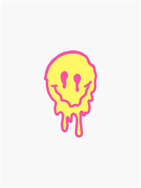 Search free indie wallpapers on zedge and personalize your phone to suit you. 'Pink/Yellow Drippy Smiley Face' Sticker by larakoelliker ...