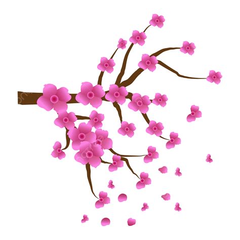 Gambar Kelopak Bunga Sakura Yang Indah Berwarna Merah Muda Templat