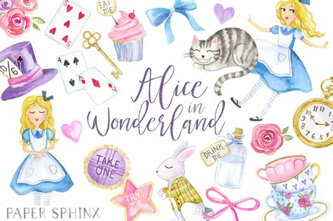 Alice In Wonderland Clipart Set