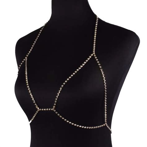 Women Claw Crystal Bra Slave Harness Body Chain Women Vintage Rhinestone Choker Necklace Pendant