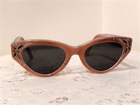Vintage 1950s Cat Eye Cabana Sunglasses Rhinestone Accents Beautiful