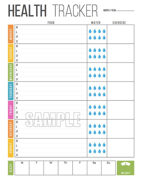 Food And Workout Journal Printable