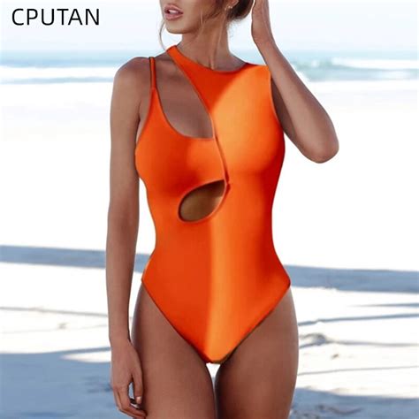 women s swimsuit one piece swimwear 2021 print bathing suit hollow out bodysuit monokini push up