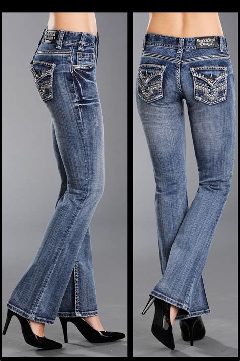 Rock And Roll Cowgirl Mid Rise Embroidered Jeans Embroidered Jeans Western Wear For Women