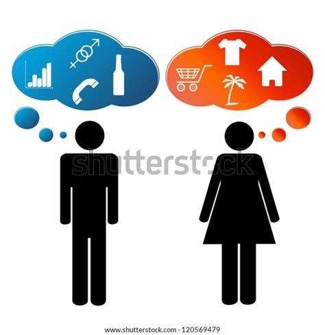 Thinking Men Women Concept On White Stock Vector Royalty Free 120569479 Shutterstock