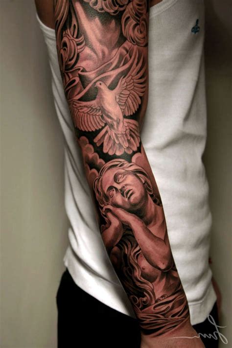 Sleeve guardian angel tattoo designs are basically replicating the size of your shirt sleeve; angel sleeve tattoo - Google Search | Angel sleeve tattoo ...