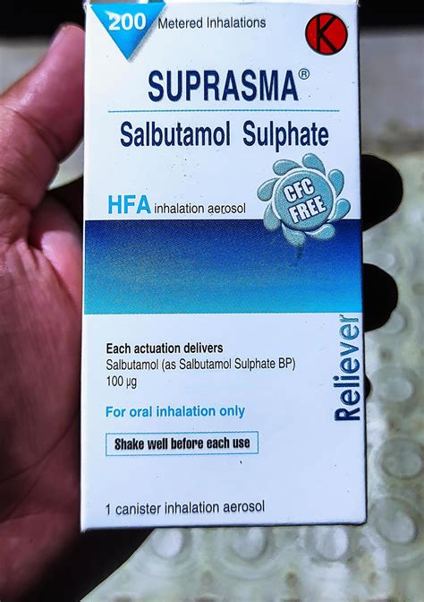 Sidoarjo Jawa Timur Indonesia A Man Holds Box Of Suprasmall Asthma Medication
