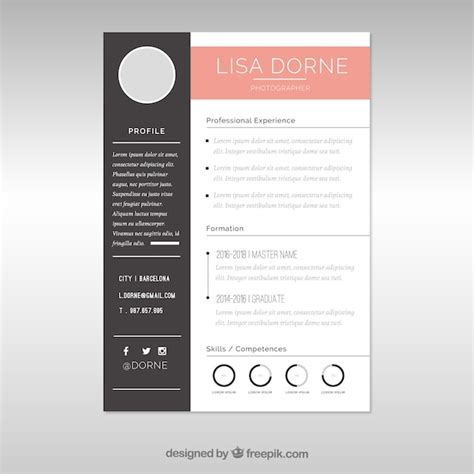 Elegant Cv Template With Graphics Vector Free Download