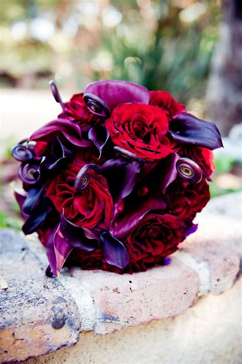 Calla Lilies Black Magic Roses And Dhalias Jewel Wedding Purple