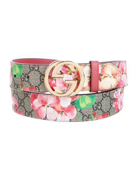 Gucci Blooms Print Leather Belt Brown Belts Accessories Guc1213131
