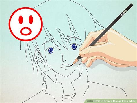 Example of how to draw anime and manga male face and head. How to Draw a Manga Face (Male): 15 Steps (with Pictures)