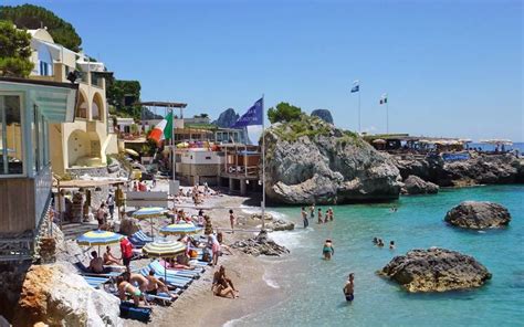 Da Gioia On Capri Beach Club And Restaurant At The Bay Of Marina Piccola