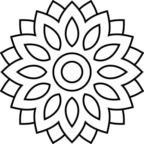 Mandala Simple Mandala Floral En Blanco Y Negro Para Páginas De Libros