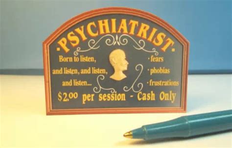 Dollhouse Miniature Psychiatrist Sign S396 Miniature Medical