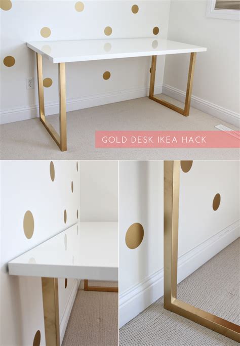 Honey Were Home Gold Desk Ikea Hack