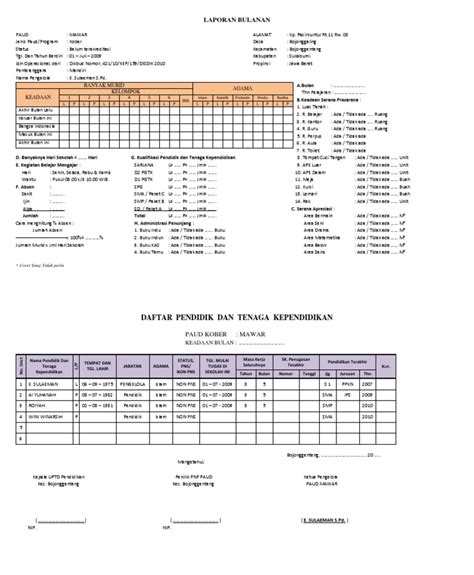 Contoh Laporan Bulanan Sekolah Ilmu Sosial