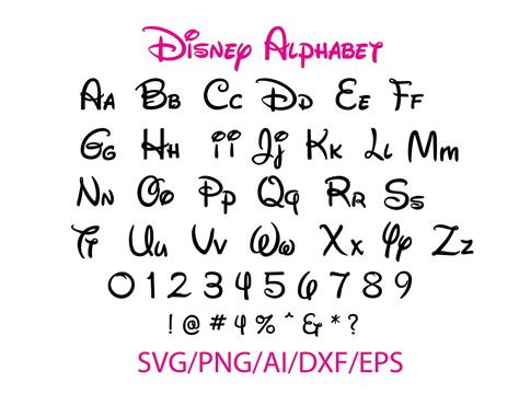 Walt Disney Letters Disney Alphabet Svg Font Svg Alphabet Etsy
