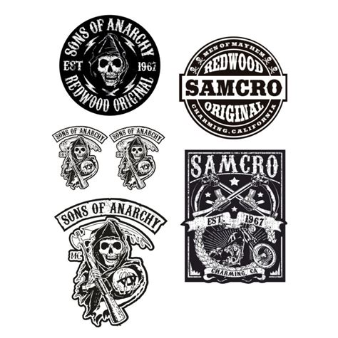 6x Soa Sticker Cult Biker Sticker Set Samcro Sons Of Anarchy Etsy