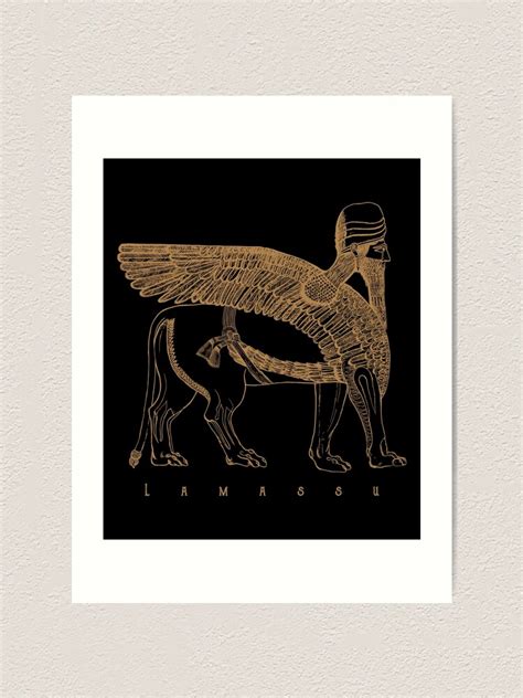 Lamassu Winged Lion Assyrian Sumerian Mesopotamia Art Print By H44k0n