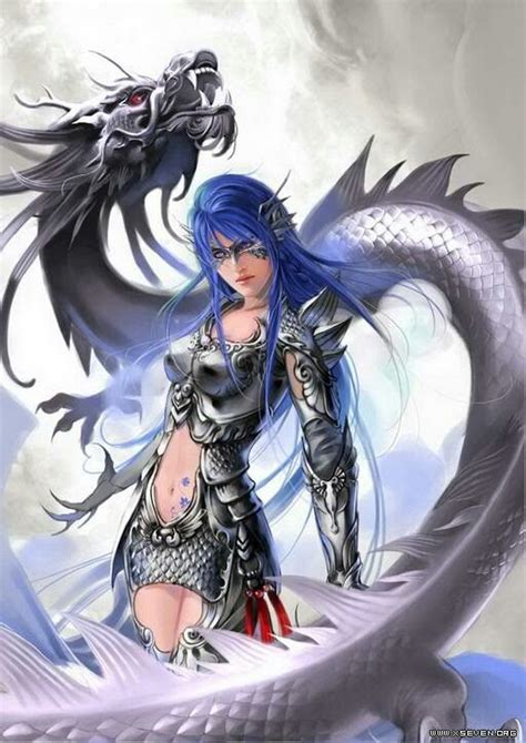 Heise Woman Anime People Drawings Fantasy Dragon