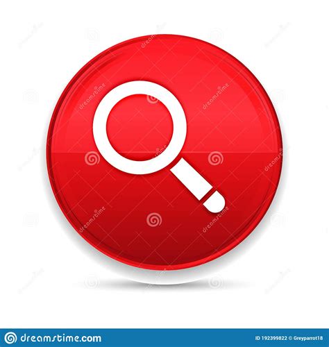 Magnifying Glass Icon Shiny Luxury Design Red Button Vector Stock