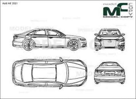 Audi A8 ‘2021 2d Drawing Blueprints 66577 Model Copy Default