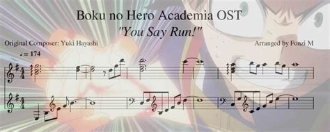 Boku No Hero Academia Ost You Say Run Sheet Music Pdf