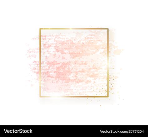 Gold Square Frame With Pastel Nude Pink Texture Vector Image