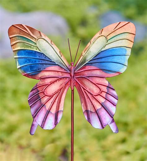 This Lovely Colorful Handcrafted Metal Butterfly Garden Stake Will Add