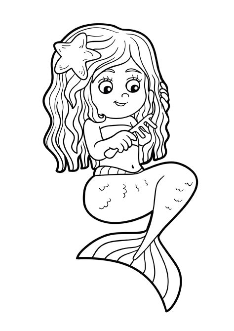 Cute Easy Cute Mermaid Coloring Pages Flowerkamilia