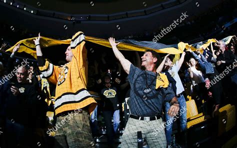Fans Pass Boston Bruins Banner Through Editorial Stock Photo Stock