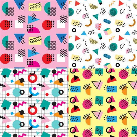 Memphis Style Seamless Patterns 341102 Vector Art At Vecteezy