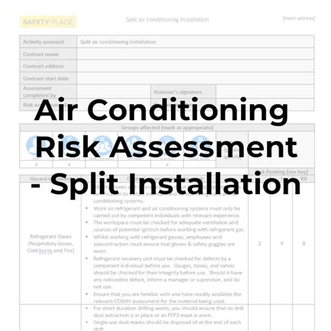 Air Conditioning Risk Assessment Split Installation Safety Place