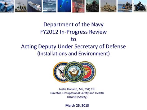 Department Of The Navy Fy2012 In Progress Review To Acting Deputy Under
