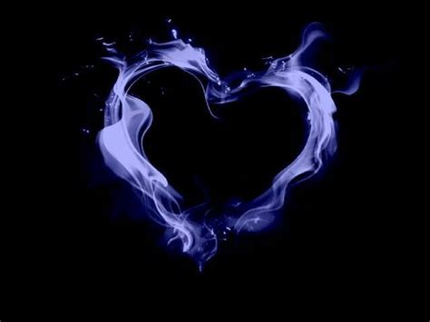Flaming Blue Fire Heart Heart Wallpaper Pictures