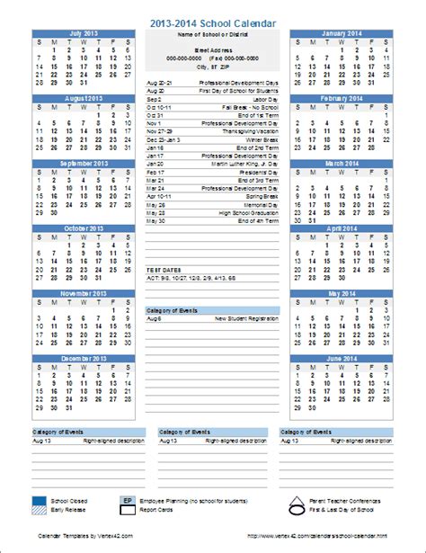 This Template Is Useful For Creating Official School Calendars Excel