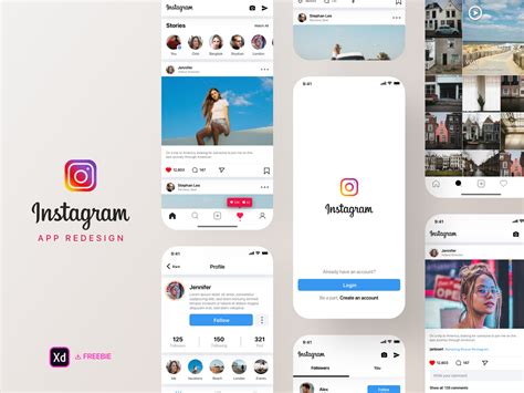 Instagram App Kit Freebie Redesign Challenge Uplabs