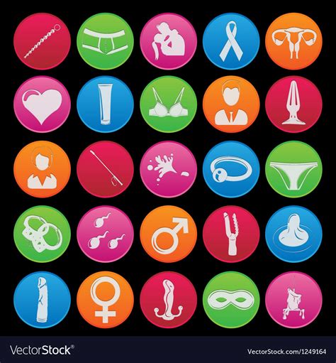 Cute Sex Icon Set Gradient Style Royalty Free Vector Image Free Nude