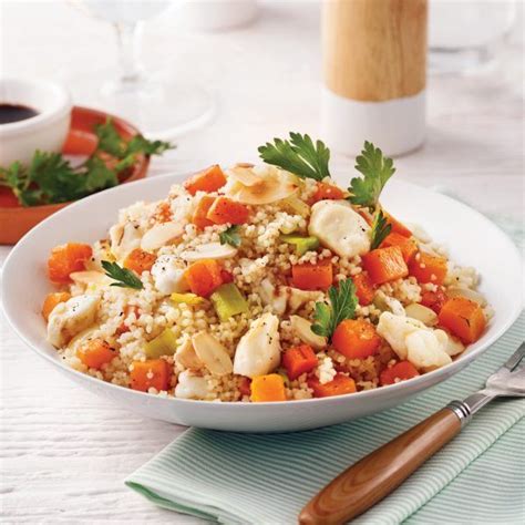 Découvrez la préparation de la recette graine de couscous : Couscous à la courge rôtie et fromage en grains (avec ...