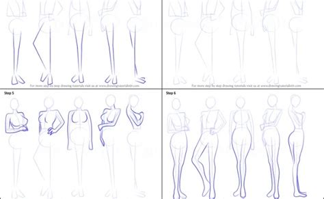 How To Draw Anime Body Female Printable Step By Step Otosection