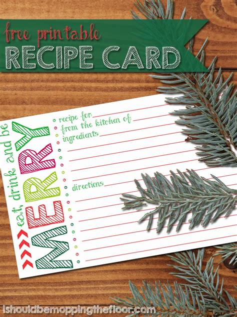 Gift cards may also be purchased in person at the. Printable Holiday Recipe Card