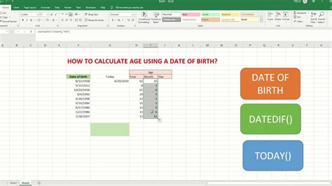 EXCEL Calculating Age From Date Of Birth Quick And Easy To Do