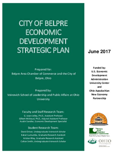 Pdf City Of Belpre Economic Development Strategic Plan Gilbert