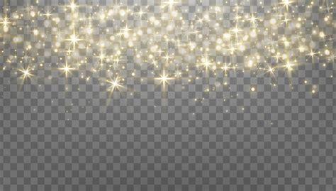 Gold Glittering Dots Sparkles Particles On A Transparent Background