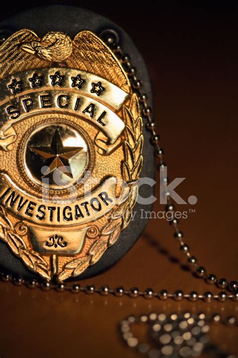 Special Investigator Brass Badge Stock Photo Royalty Free Freeimages