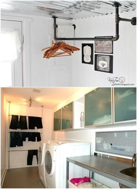 9 Build A Clothing Rack From Metal Pipes For An Industrial Look Vintage Laundry Room Decor