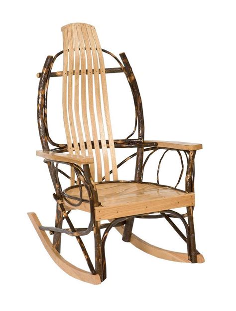 Fine Beautiful Amish Hickory And Oak Rocking Chair Outdoor Chairs Lowes