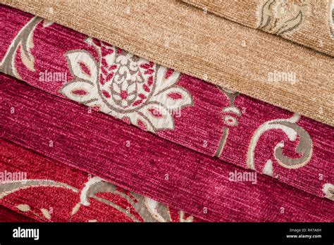 Close Up Detail Of Multi Color Fabric Texture Samples Stock Photo Alamy