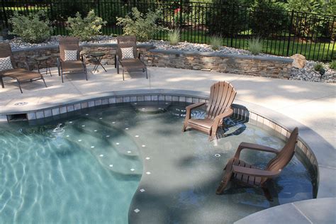 Custom Swimming Pool With Sun Shelf Swimming Pools Backyard Pool