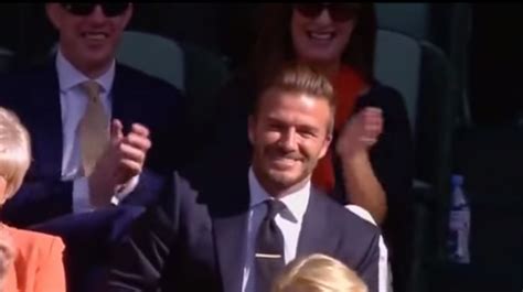 Watch David Beckham Catches Rogue Tennis Ball At Wimbledon Ledge